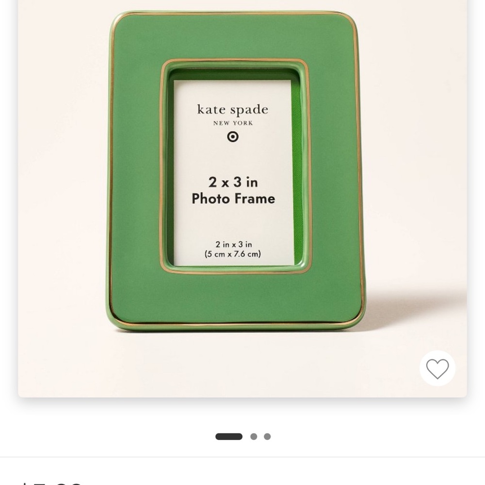 Kate Spade Green Picture Frame with Gold Accents